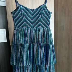Dress the Population Kathy blue stripe dress Medium